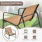 Costway 3 Pieces Patio Conversation Set Outdoor Metal Chair & Table Tempered Glass Top